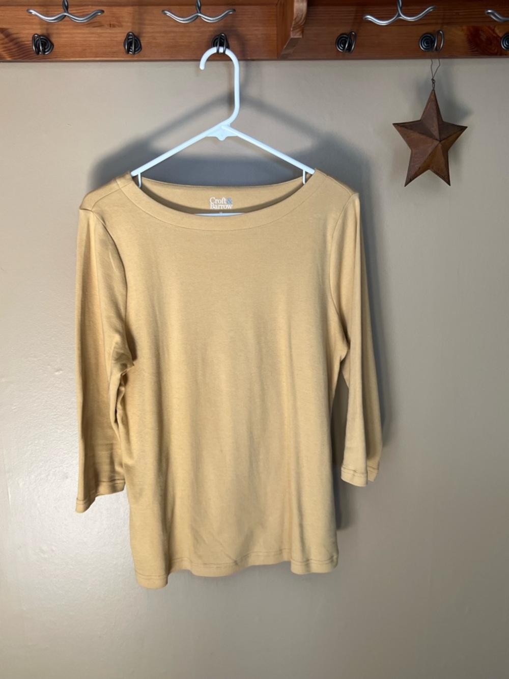 croft & barrow Women's Long Sleeve Tee in Camel